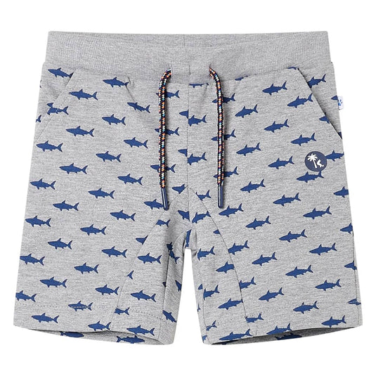 VidaXL Kindershorts met trekkoord 128 gemêleerd lichtgrijs