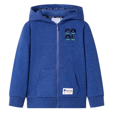 Vidaxl kindervest met capuchon en rits 104 gemêleerd donkerblauw
