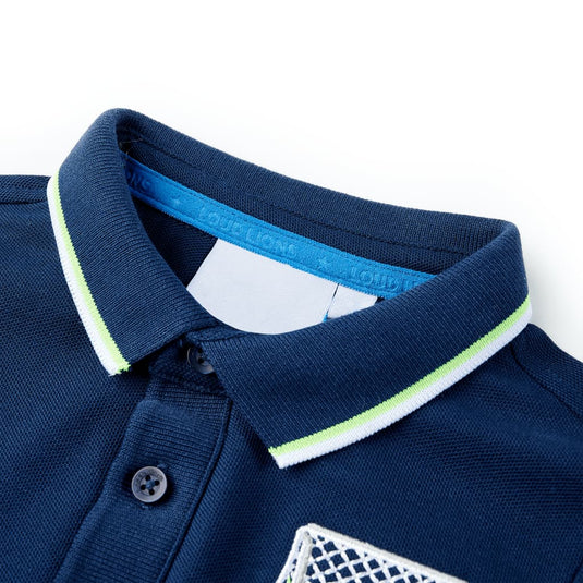 Vidaxl kinderpoloshirt 128 marineblauw