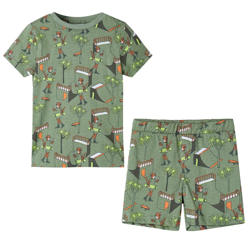 Load image into Gallery viewer, Vidaxl kinderpyjama met korte mouwen 104 lichtkakikleurig
