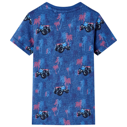 VidaXL Kindershirt 92 gemêleerd donkerblauw