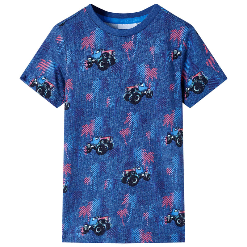 Load image into Gallery viewer, VidaXL Kindershirt 128 gemêleerd donkerblauw
