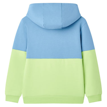 Vidaxl kindertrui met capuchon 92 blauw en zachtgeel