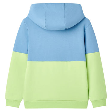 Vidaxl kindertrui met capuchon 104 blauw en zachtgeel