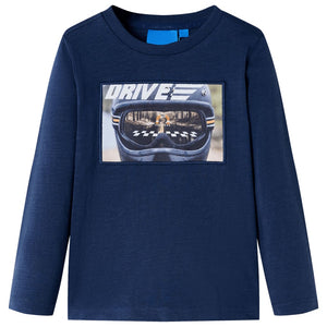 Vidaxl kindershirt met lange mouwen 104 gemêleerd marineblauw