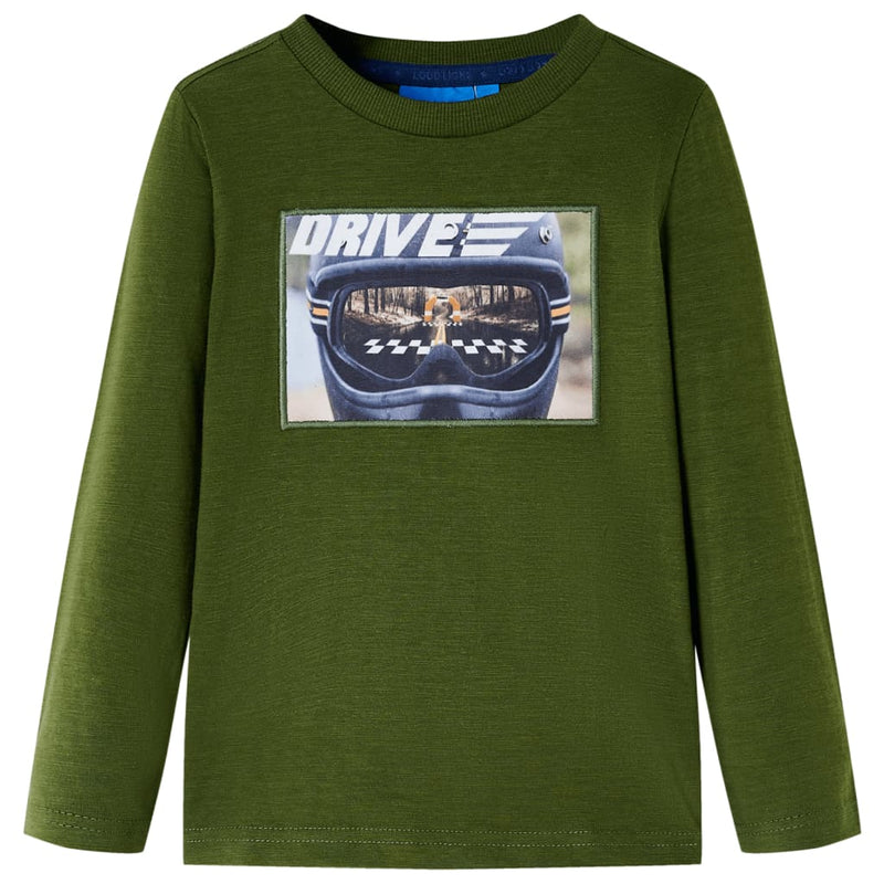 Load image into Gallery viewer, VidaXL Kindershirt met lange mouwen 92 donkerkakikleurig

