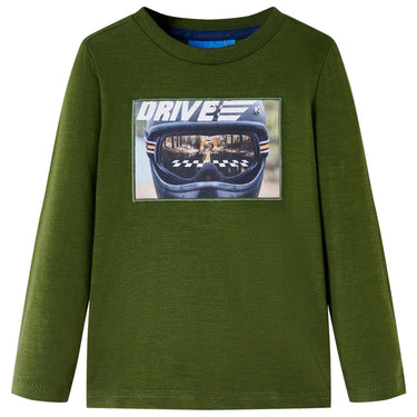Vidaxl kindershirt met lange mouwen 104 donkerkakikleurig