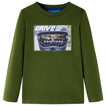 Vidaxl kindershirt met lange mouwen 116 donkerkakikleurig