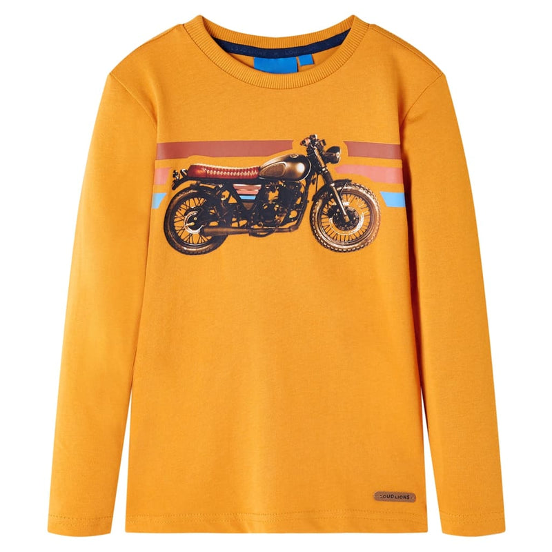 Load image into Gallery viewer, Vidaxl kindershirt met lange mouwen 116 okerkleurig

