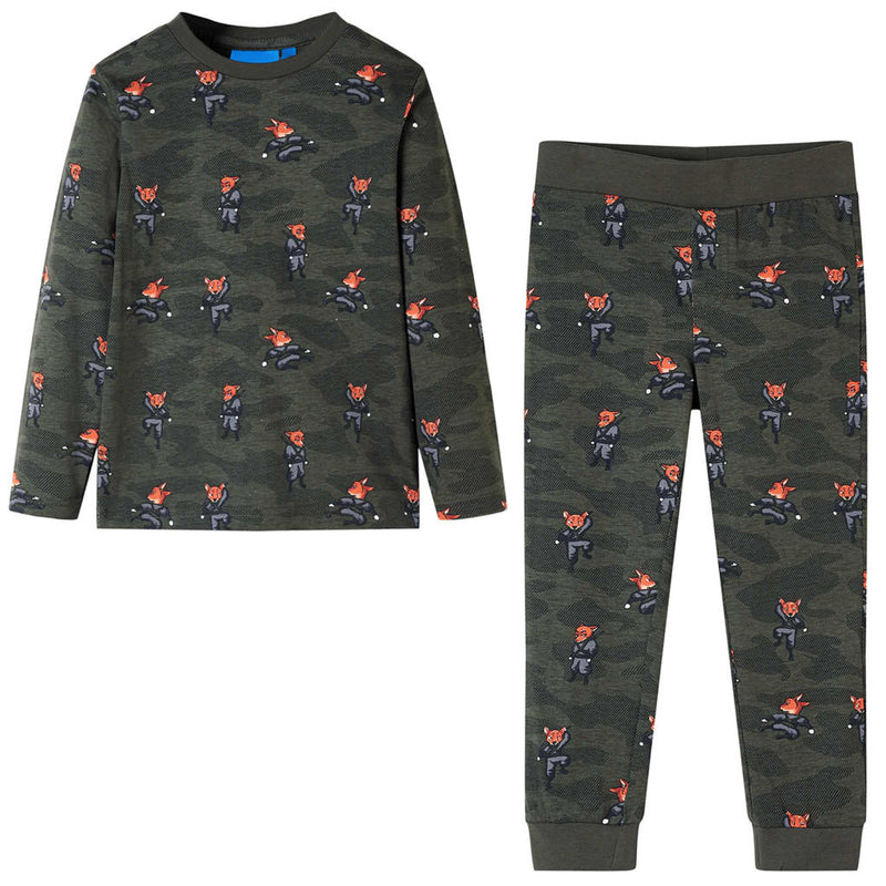 Load image into Gallery viewer, Vidaxl kinderpyjama met lange mouwen 92 kakikleurig
