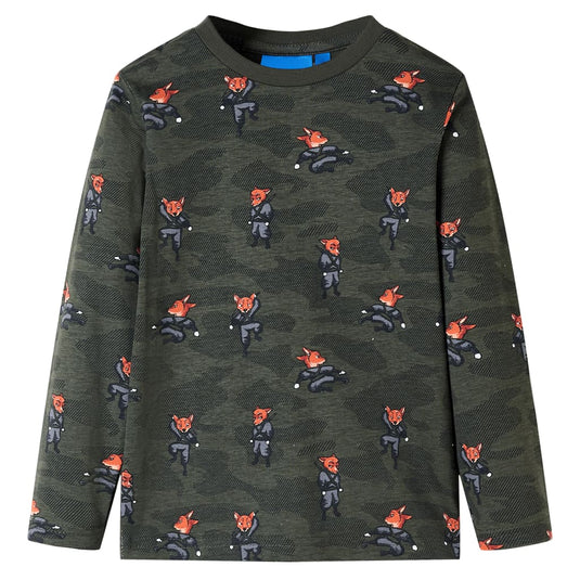 Vidaxl kinderpyjama met lange mouwen 92 kakikleurig