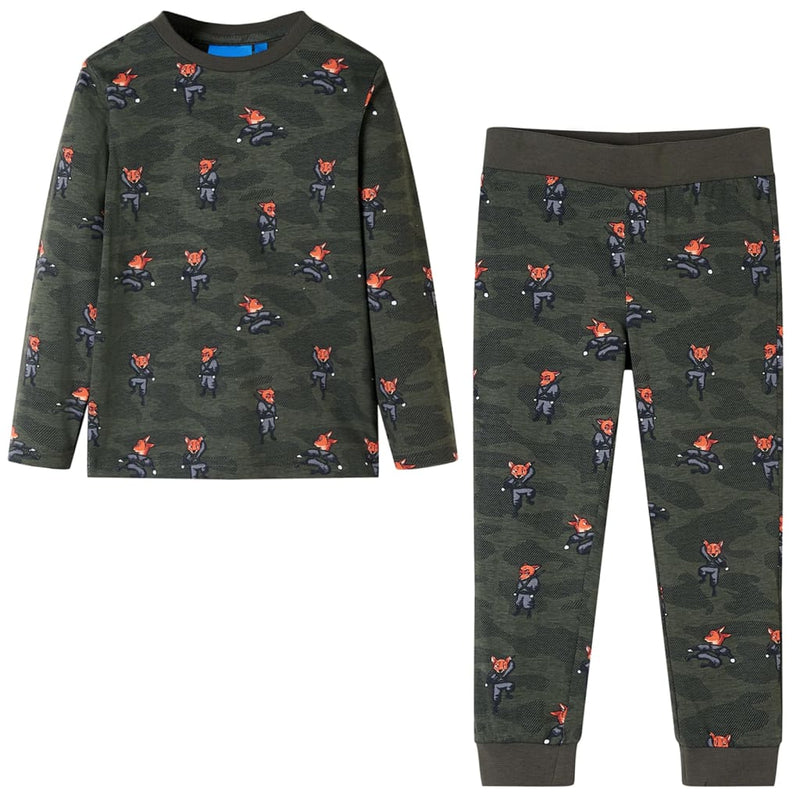 Load image into Gallery viewer, Vidaxl kinderpyjama met lange mouwen 104 kakikleurig
