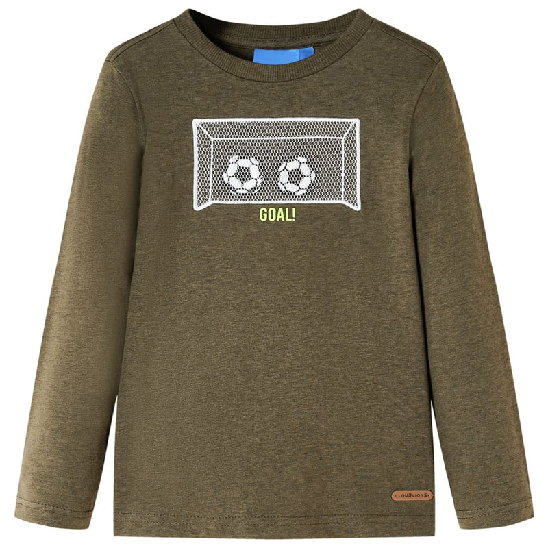Load image into Gallery viewer, Vidaxl kindershirt met lange mouwen 128 gemêleerd kakikleur
