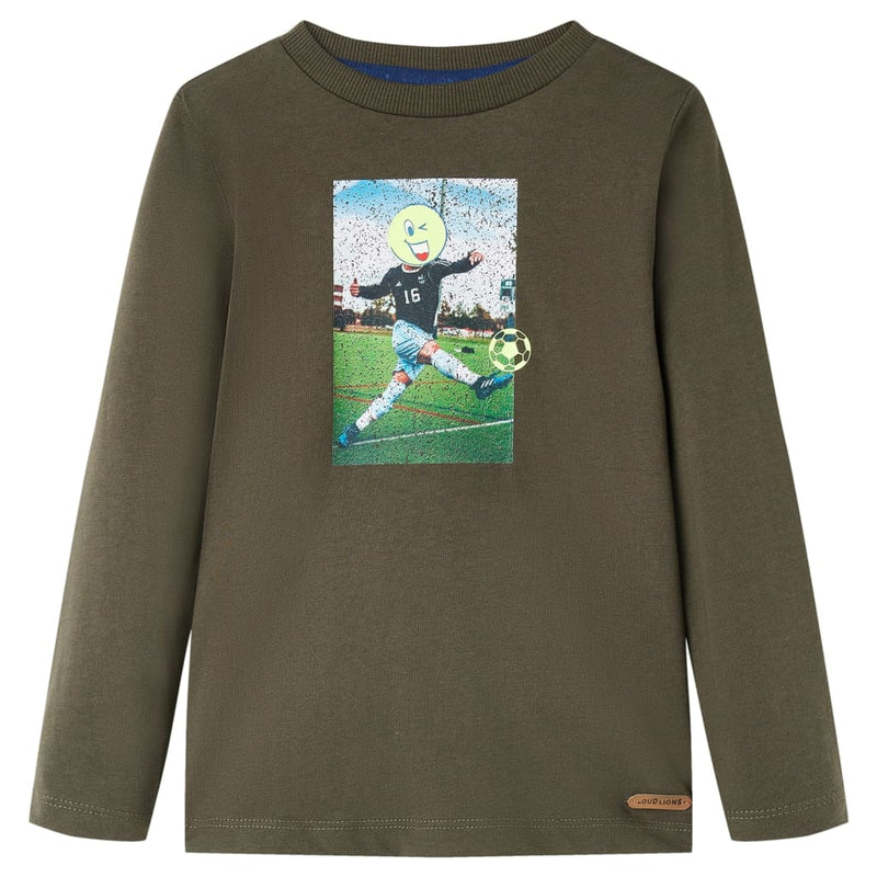Load image into Gallery viewer, VidaXL Kindershirt met lange mouwen 92 kakikleurig
