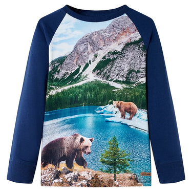Vidaxl kindershirt met lange mouwen 104 marineblauw