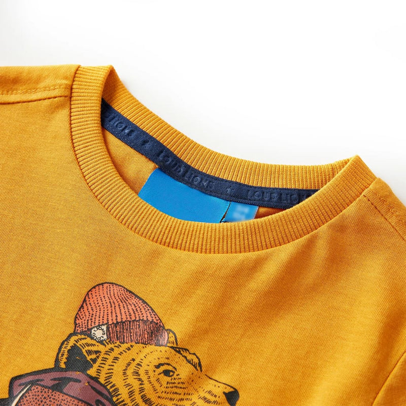 Load image into Gallery viewer, Vidaxl kindershirt met lange mouwen 104 okerkleurig
