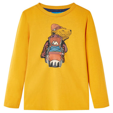 Vidaxl kindershirt met lange mouwen 128 okerkleurig