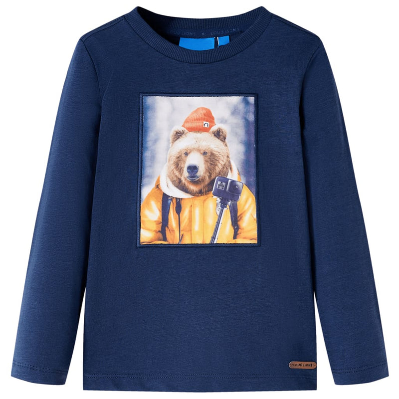 Load image into Gallery viewer, VidaXL Kindershirt met lange mouwen 116 gemêleerd marineblauw
