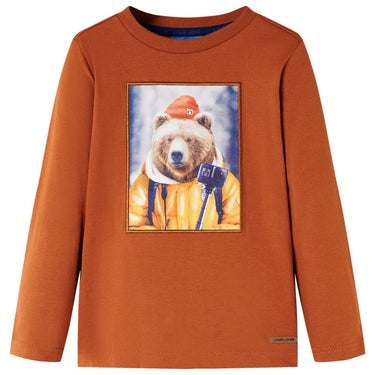Vidaxl kindershirt met lange mouwen 128 oranjebruin