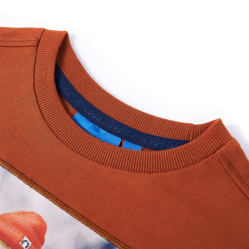 Load image into Gallery viewer, Vidaxl kindershirt met lange mouwen 140 oranjebruin
