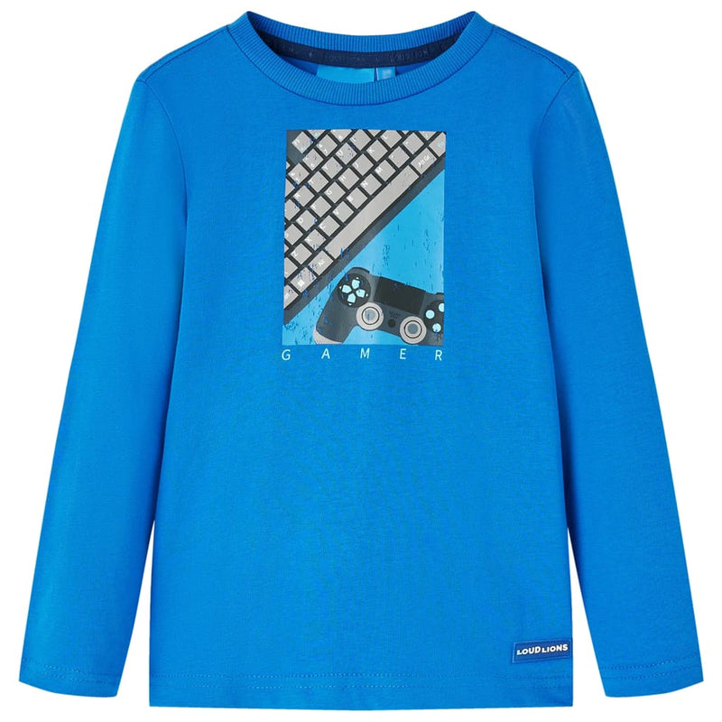Load image into Gallery viewer, VidaXL Kindershirt met lange mouwen 140 kobaltblauw
