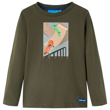 Vidaxl kindershirt met lange mouwen 128 kakikleurig