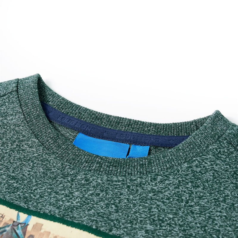 Load image into Gallery viewer, VidaXL Kindershirt met lange mouwen 92 gemêleerd donkergroen
