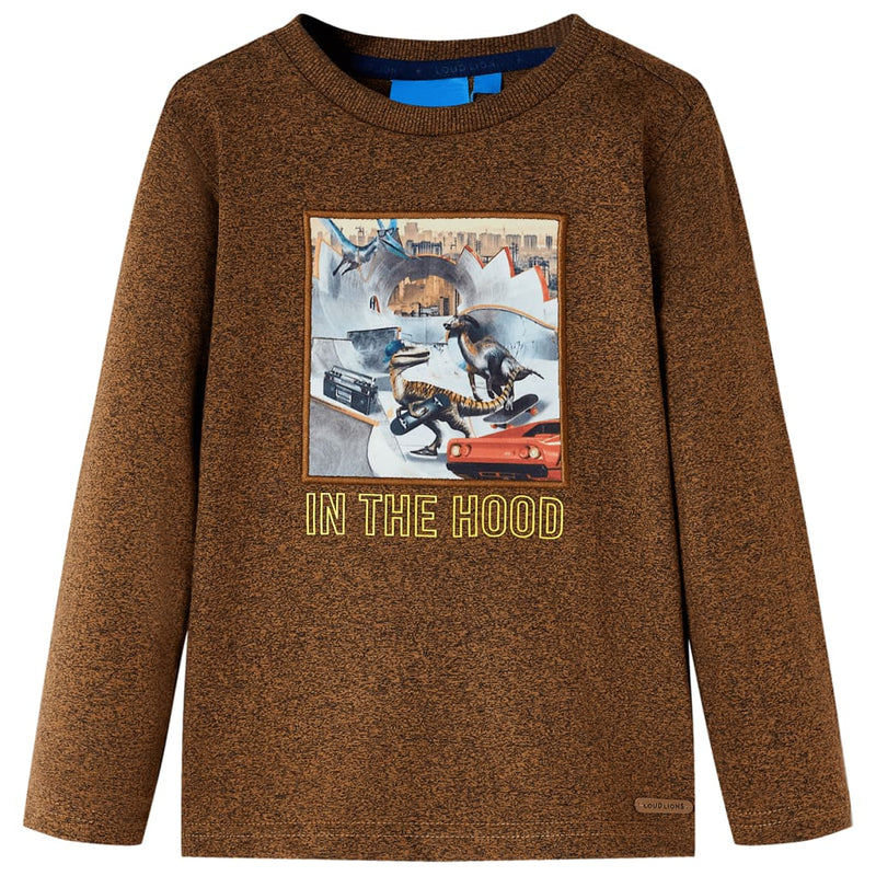 Load image into Gallery viewer, VidaXL Kindershirt met lange mouwen 92 gemêleerd cognackleur

