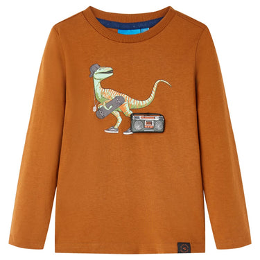 Vidaxl kindershirt met lange mouwen 104 cognackleurig
