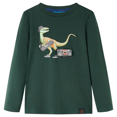 Vidaxl kindershirt met lange mouwen 104 donkergroen