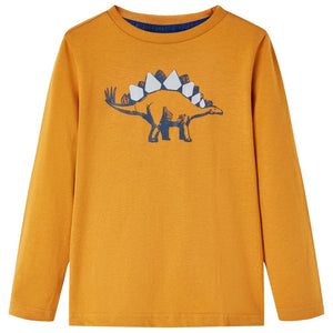 Vidaxl kindershirt met lange mouwen 128 donkerokerkleurig