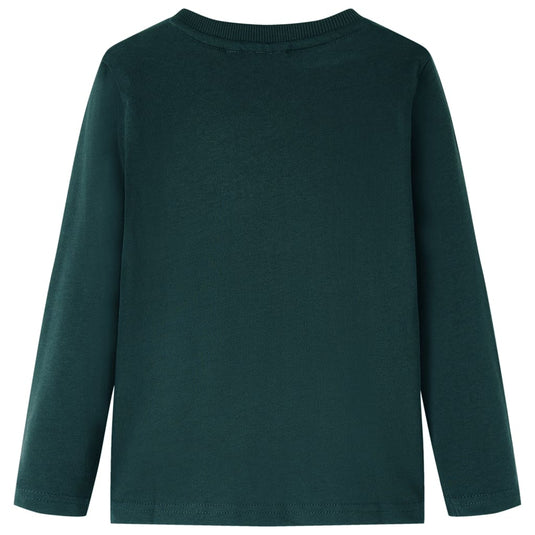 VidaXL Kindershirt met lange mouwen 92 donkergroen