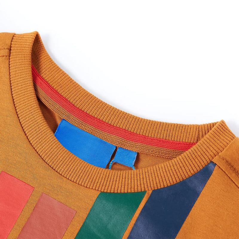 Load image into Gallery viewer, VidaXL Kindershirt met lange mouwen 92 donkerokerkleurig
