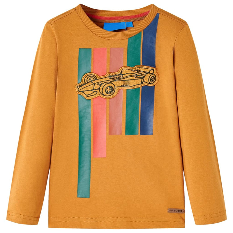 Load image into Gallery viewer, Vidaxl kindershirt met lange mouwen 104 donkerokerkleurig
