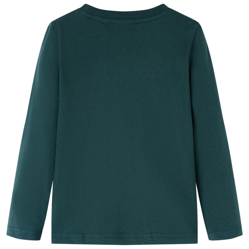 Load image into Gallery viewer, Vidaxl kindershirt met lange mouwen 128 donkergroen
