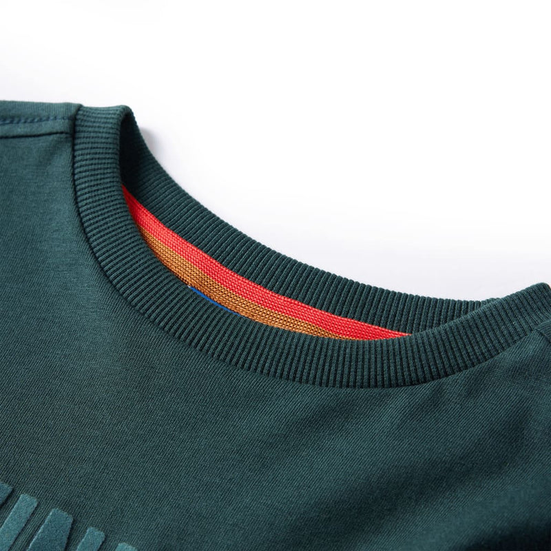 Load image into Gallery viewer, Vidaxl kindershirt met lange mouwen 128 donkergroen
