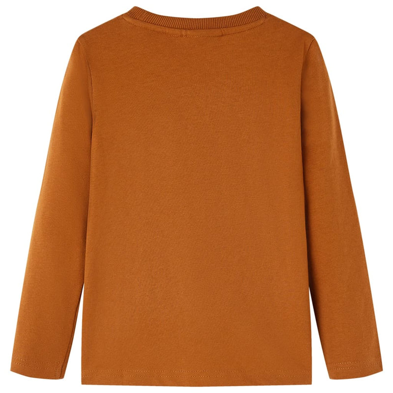Load image into Gallery viewer, VidaXL Kindershirt met lange mouwen 116 cognackleurig
