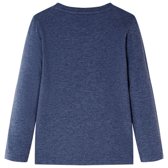 VidaXL Kindershirt met lange mouwen 104 gemêleerd donkerblauw