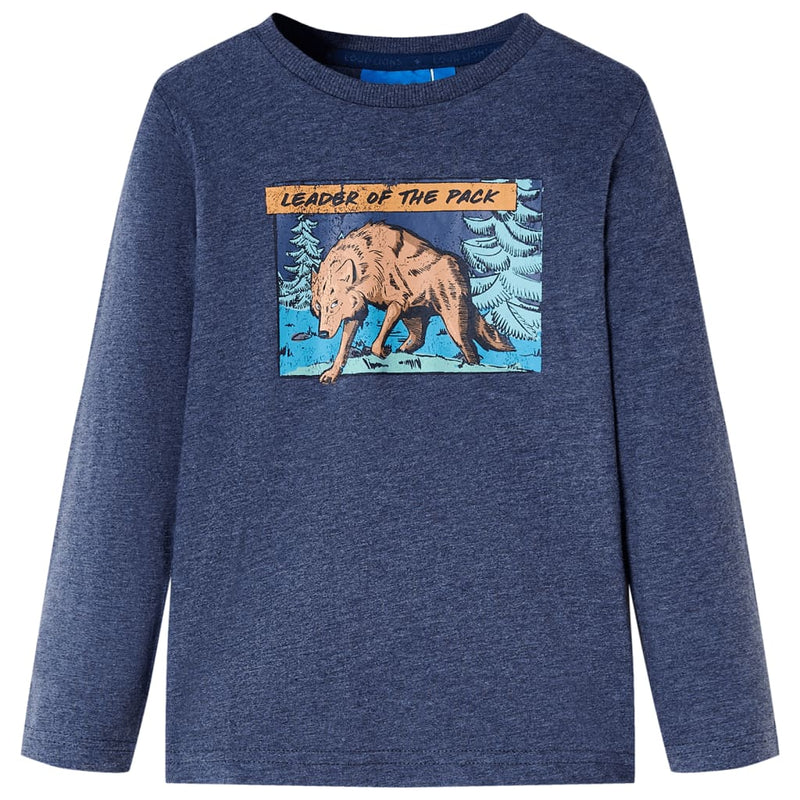 Load image into Gallery viewer, VidaXL Kindershirt met lange mouwen 116 gemêleerd donkerblauw
