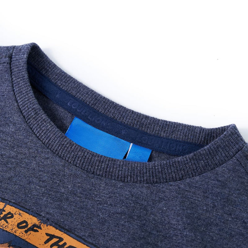 Load image into Gallery viewer, Vidaxl kindershirt met lange mouwen 140 gemêleerd donkerblauw
