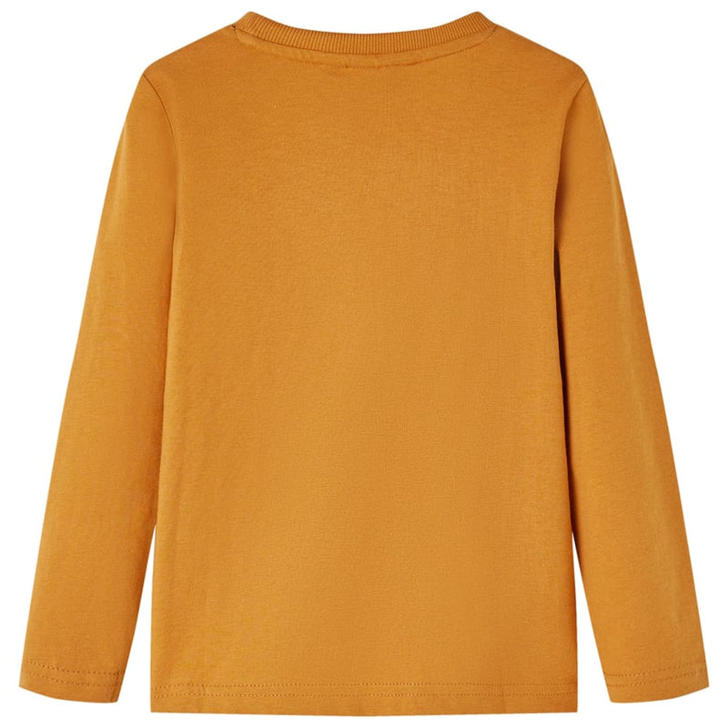 Load image into Gallery viewer, VidaXL Kindershirt met lange mouwen 140 donker donkerokerkleurig
