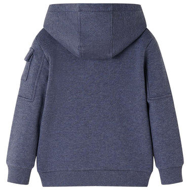 Vidaxl kindervest met capuchon en rits 92 gemêleerd donkerblauw