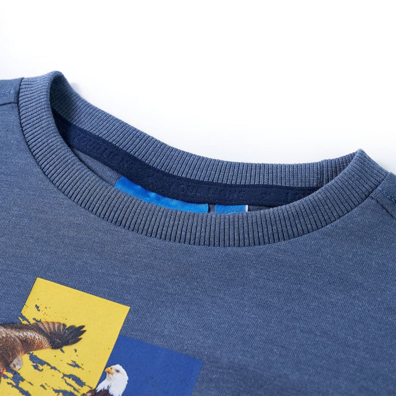 Load image into Gallery viewer, VidaXL Kindershirt met lange mouwen 128 gemêleerd blauw

