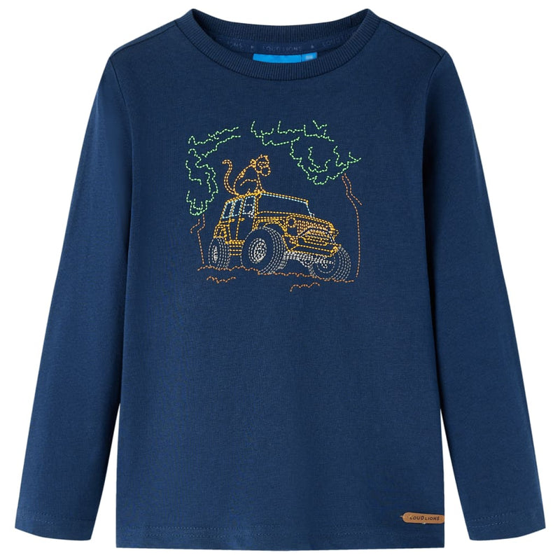 Load image into Gallery viewer, Vidaxl kindershirt met lange mouwen 104 marineblauw
