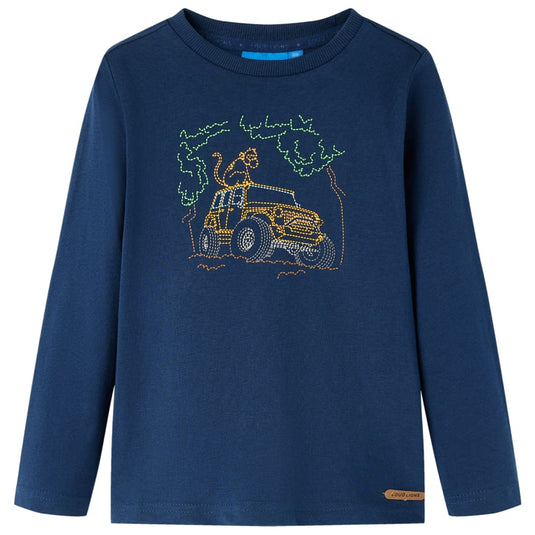 Vidaxl kindershirt met lange mouwen 104 marineblauw