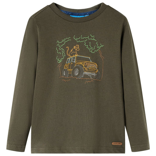 Vidaxl kindershirt met lange mouwen 116 kakikleurig