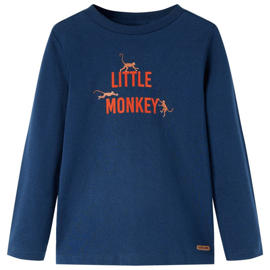 Vidaxl kindershirt met lange mouwen 128 marineblauw