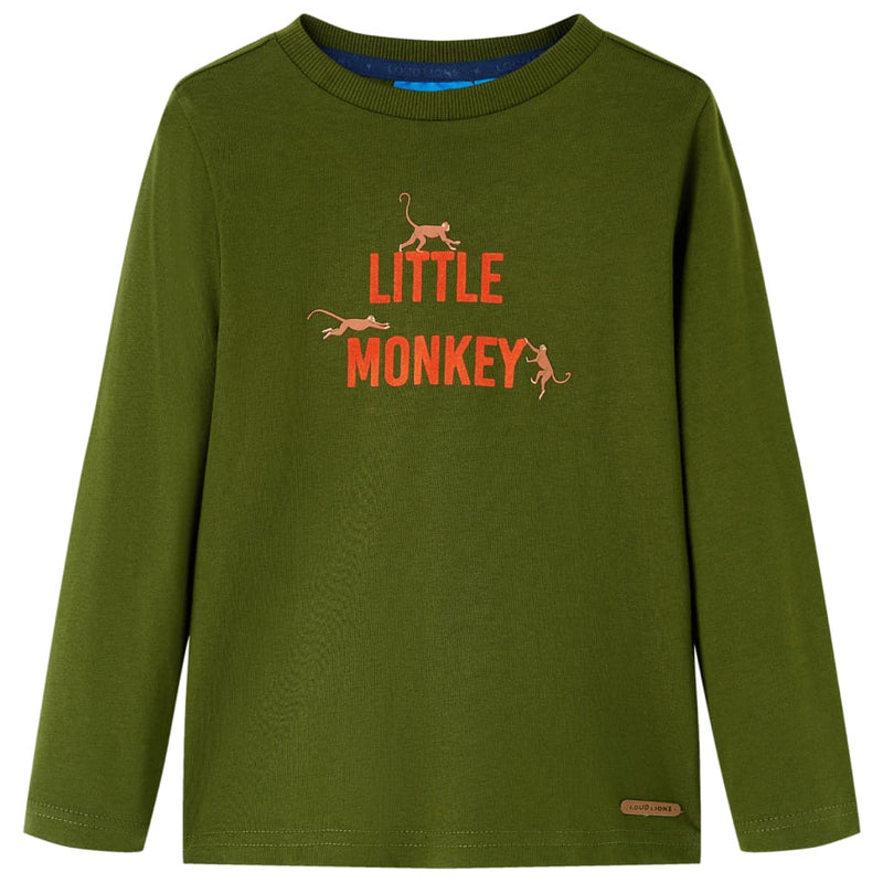 Load image into Gallery viewer, Vidaxl kindershirt met lange mouwen 104 donkerkakikleurig
