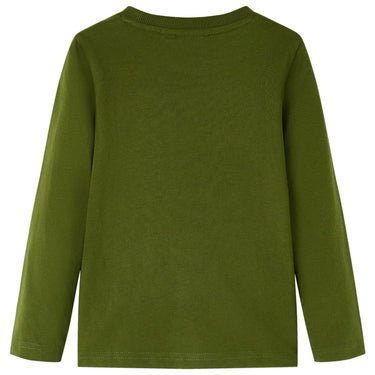 Vidaxl kindershirt met lange mouwen 128 donkerkakikleurig