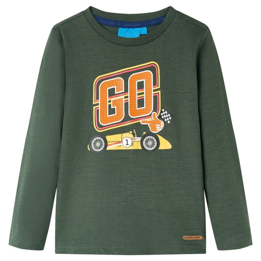 Vidaxl kindershirt met lange mouwen 128 donkergroen